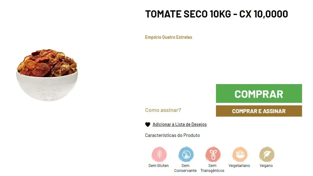Imagem mostrando tomates secos em close-up, destacando suas texturas e cores, disponíveis para compra como produto de 5kg pelo Empório Quatro Estrelas.